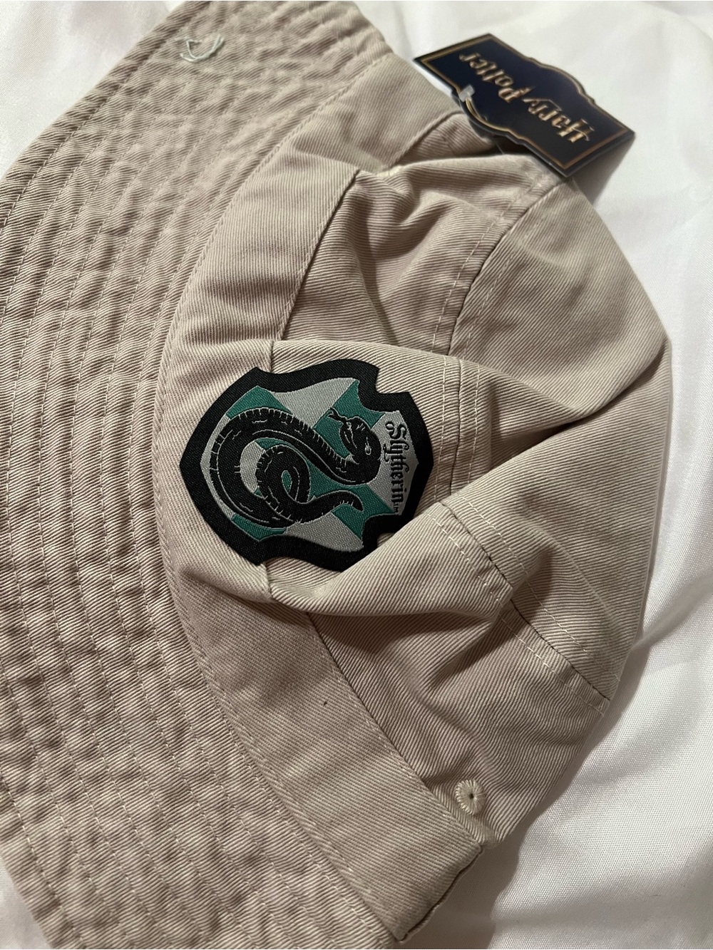 Warner Bros. Beige Slytherin Patch Bucket Hat